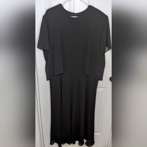 Vintage Caron Chicago Women's Black Gauzy Cocktail Party Dress Size 18 Short Slv
